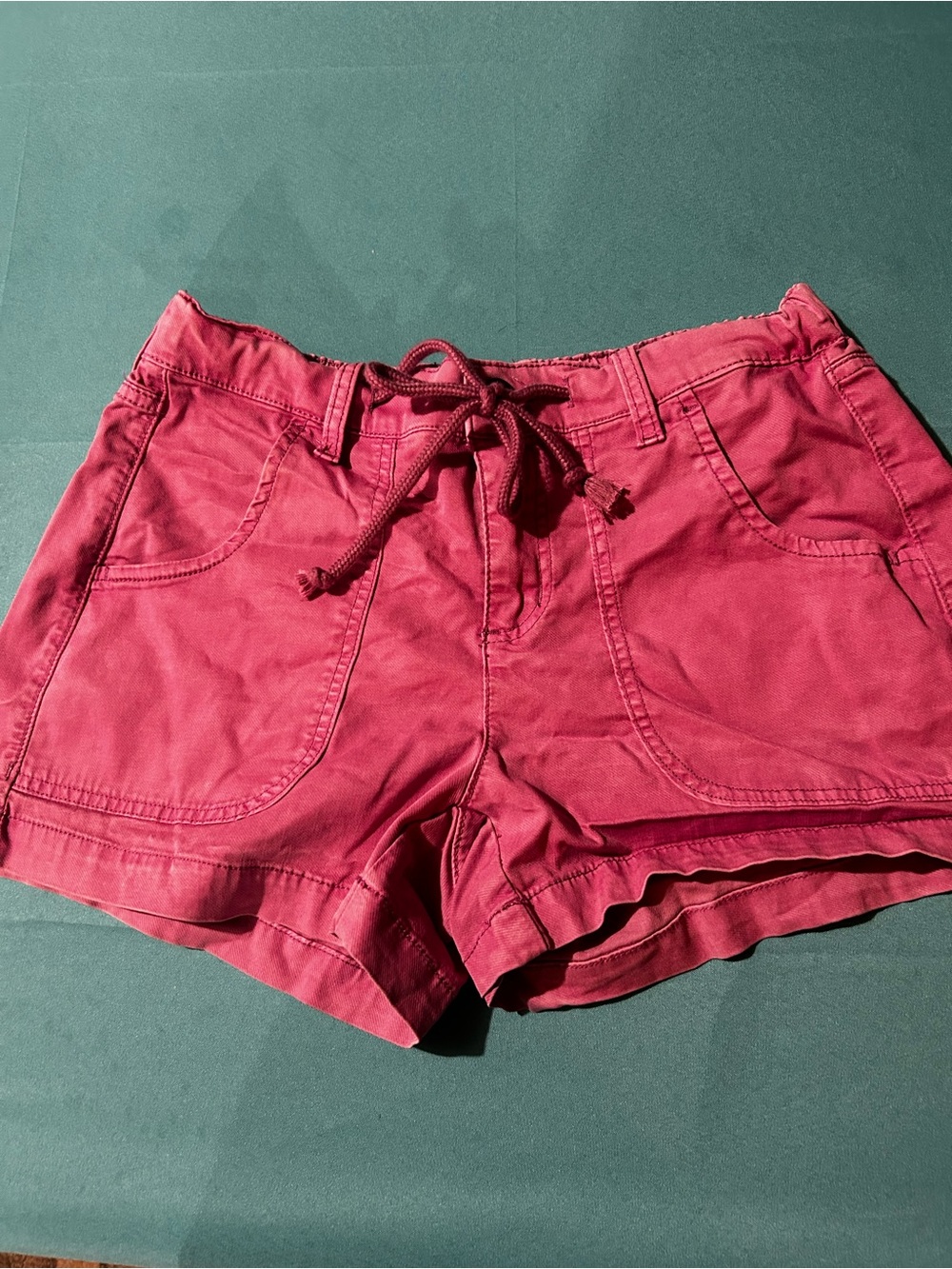 High-Waist Burgundy Drawstring Women’s Shorts